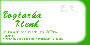 boglarka klenk business card